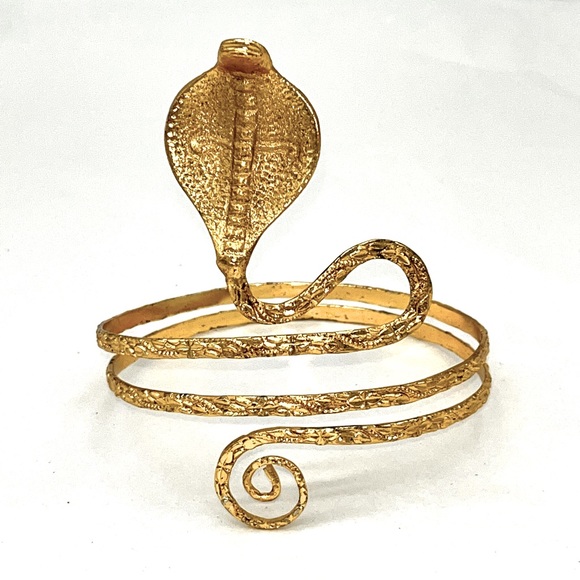Good Tone Adjustable 10” Metal Cobra Snake Arm Cuff Band Bracelet Bellydancing - Picture 1 of 3